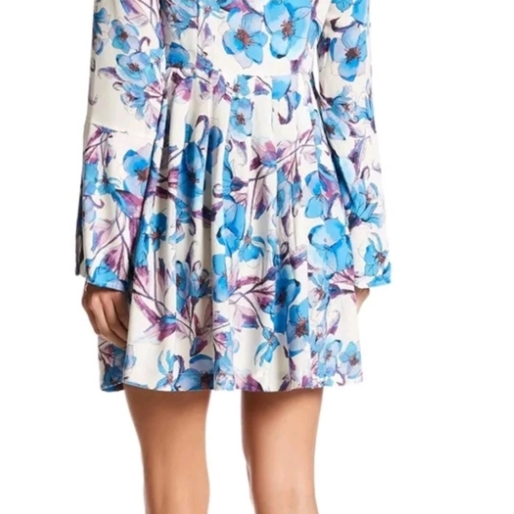 Free People Blue Teagan Long Sleeve Mini Dress - Picture 3 of 8
